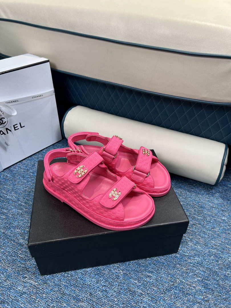 Chanel Women’s fashion Knitwear Sandals G35933 Rose Red
