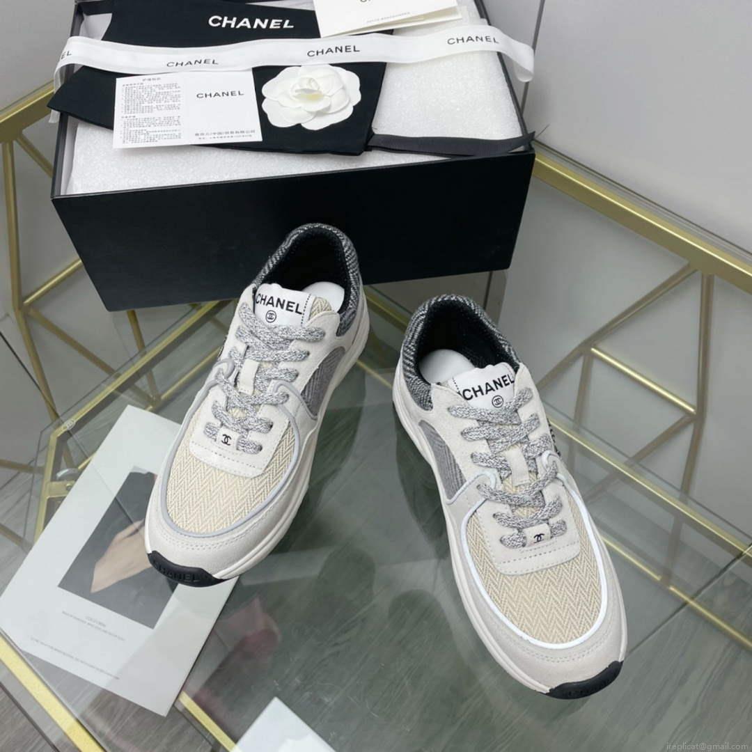 Chanel Women’s Sneaker Shoes G38754 White and beige