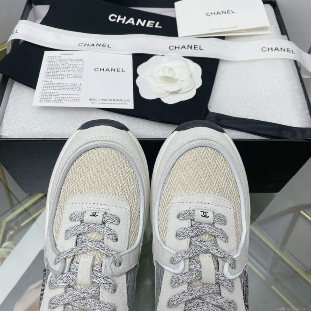 Chanel Women’s Sneaker Shoes G38754 White and beige