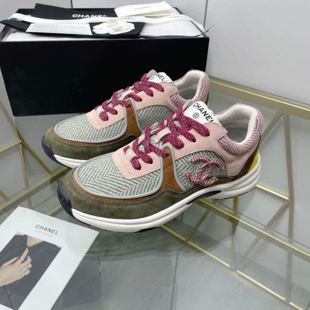 Chanel Women’s Sneaker Shoes G38755 Pink and Green