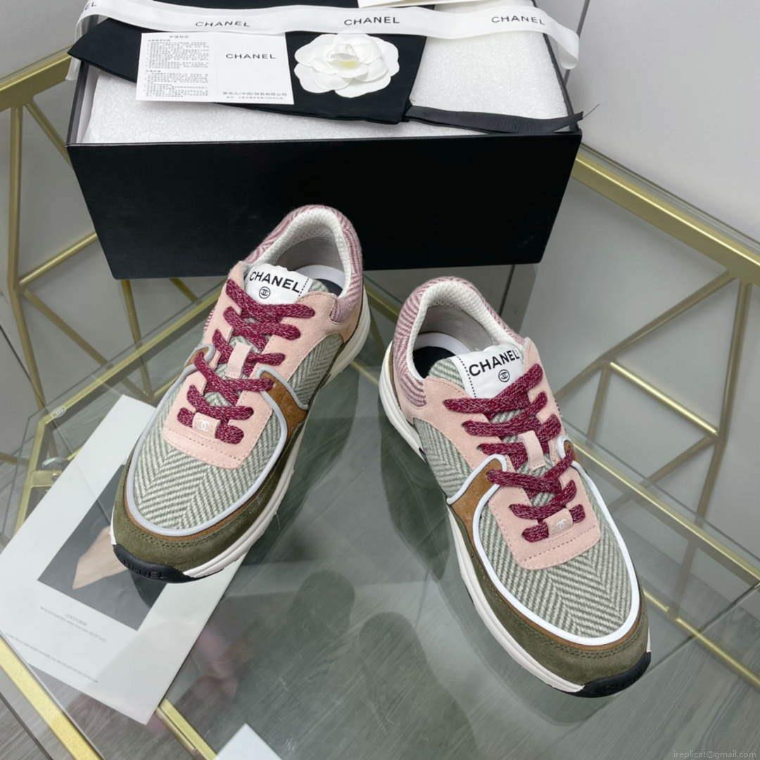 Chanel Women’s Sneaker Shoes G38755 Pink and Green
