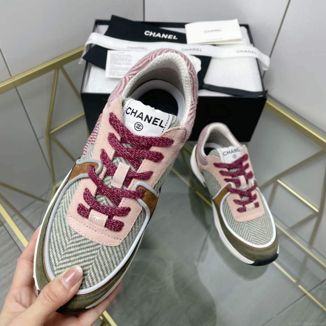 Chanel Women’s Sneaker Shoes G38755 Pink and Green