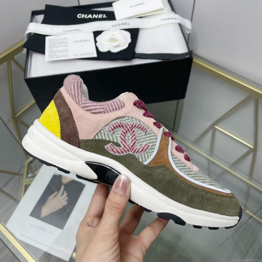 Chanel Women’s Sneaker Shoes G38755 Pink and Green