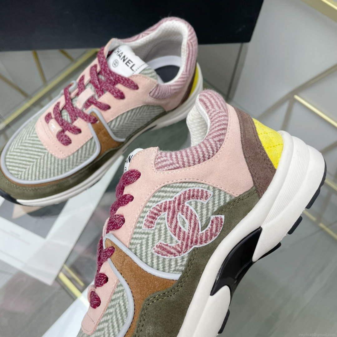 Chanel Women’s Sneaker Shoes G38755 Pink and Green