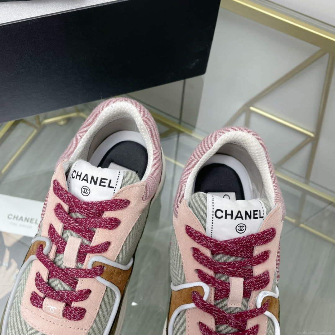 Chanel Women’s Sneaker Shoes G38755 Pink and Green