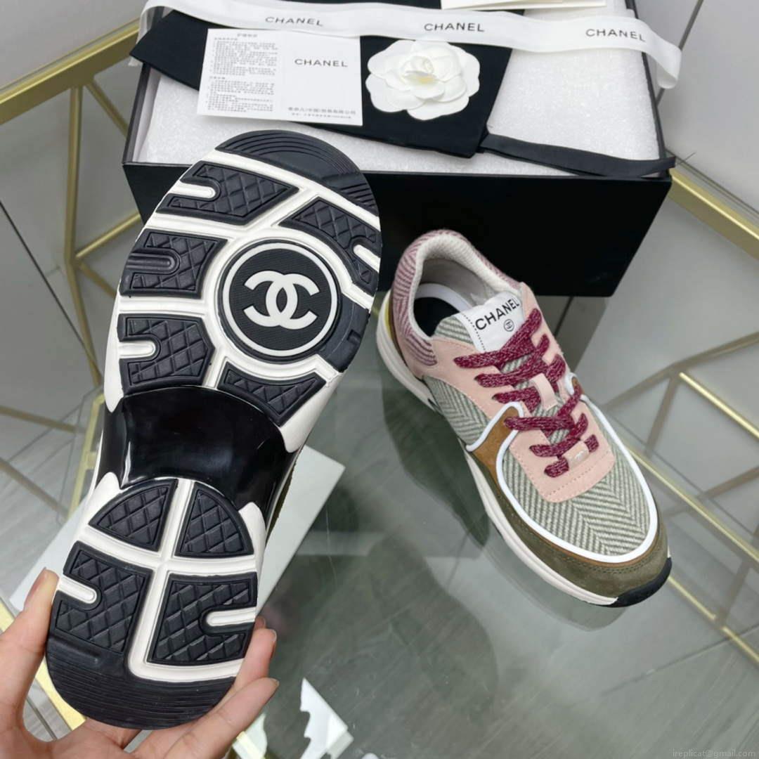 Chanel Women’s Sneaker Shoes G38755 Pink and Green