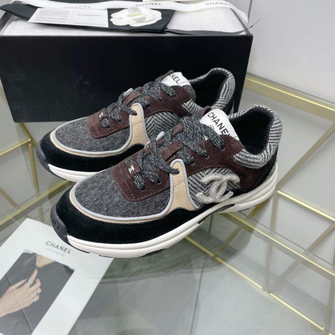 Chanel Women’s Sneaker Shoes G38756 Gray and Brown