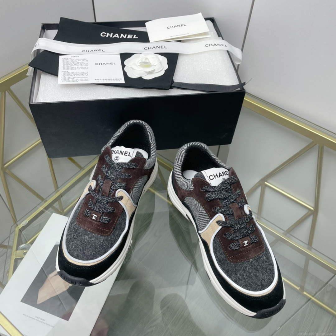 Chanel Women’s Sneaker Shoes G38756 Gray and Brown