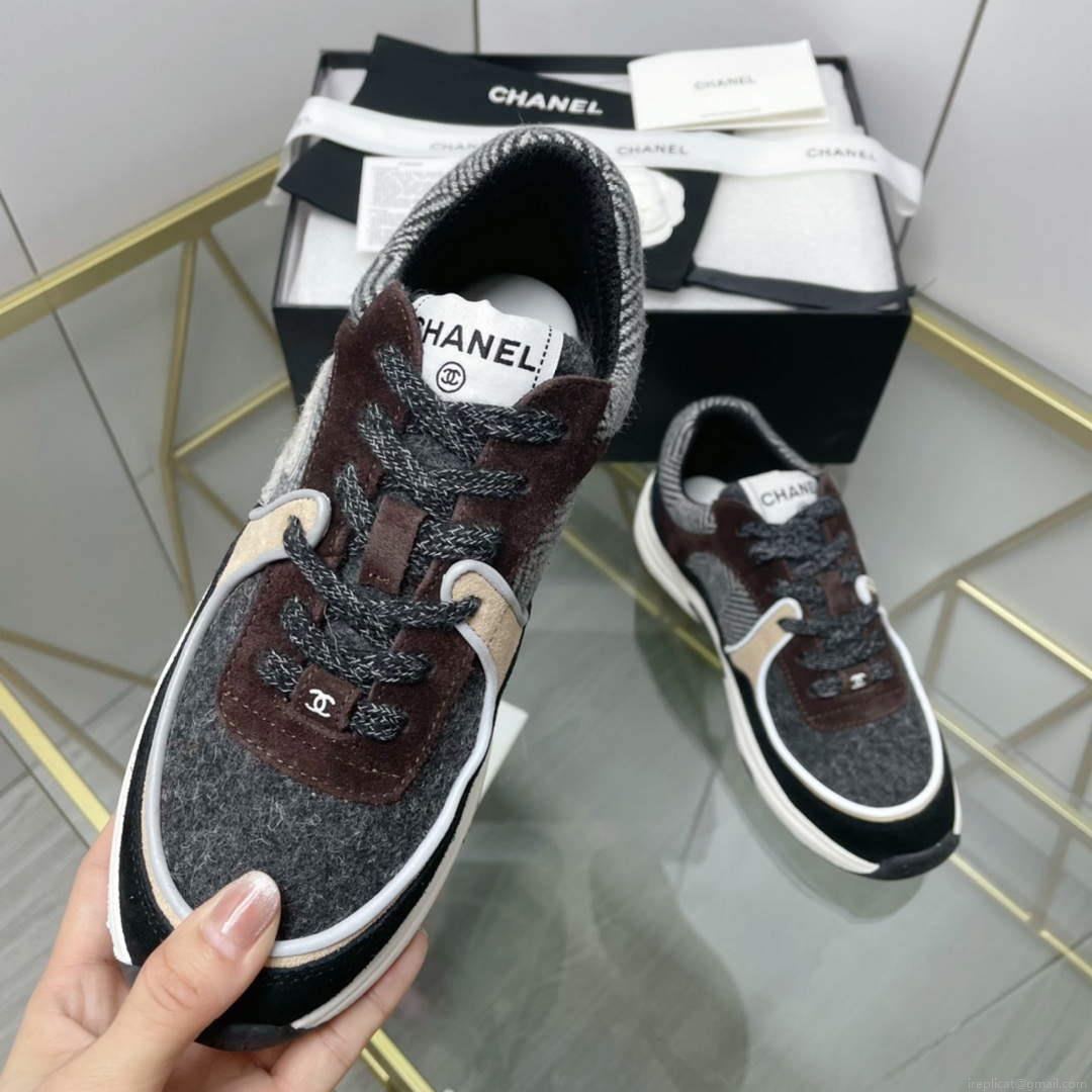 Chanel Women’s Sneaker Shoes G38756 Gray and Brown
