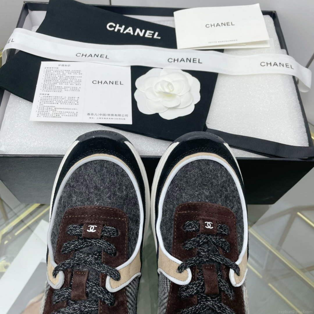 Chanel Women’s Sneaker Shoes G38756 Gray and Brown