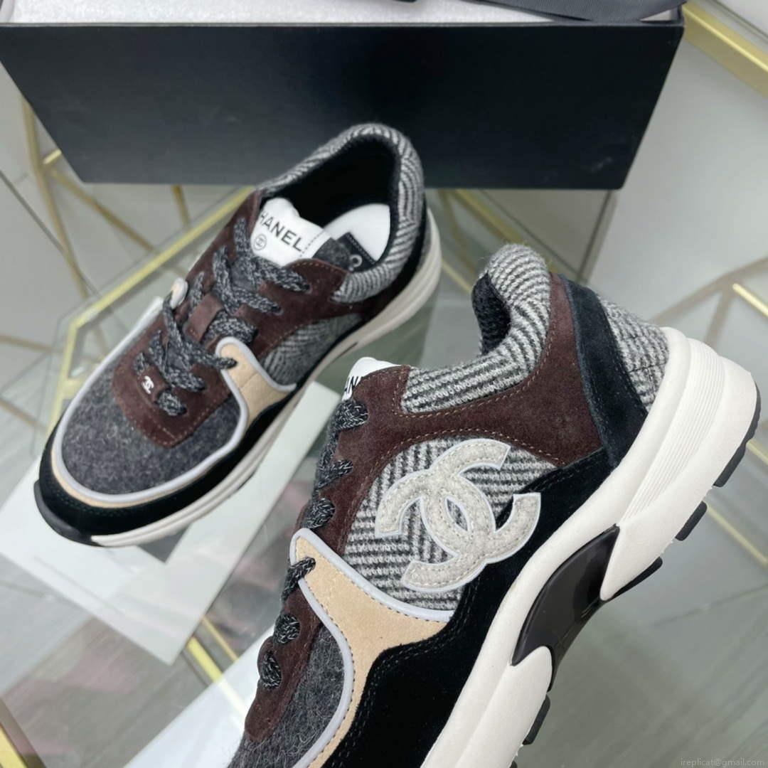 Chanel Women’s Sneaker Shoes G38756 Gray and Brown