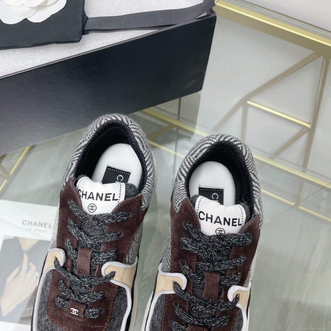 Chanel Women’s Sneaker Shoes G38756 Gray and Brown