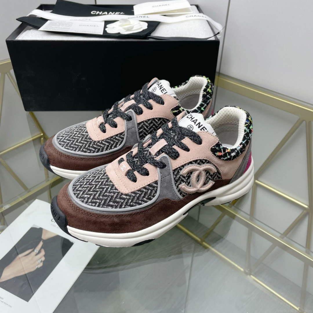 Chanel Women’s Sneaker Shoes G38757 Pink and Brown