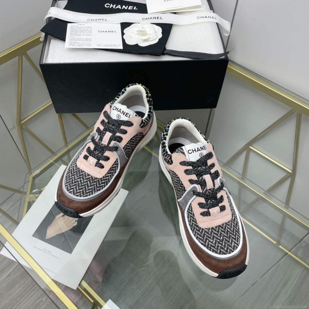 Chanel Women’s Sneaker Shoes G38757 Pink and Brown