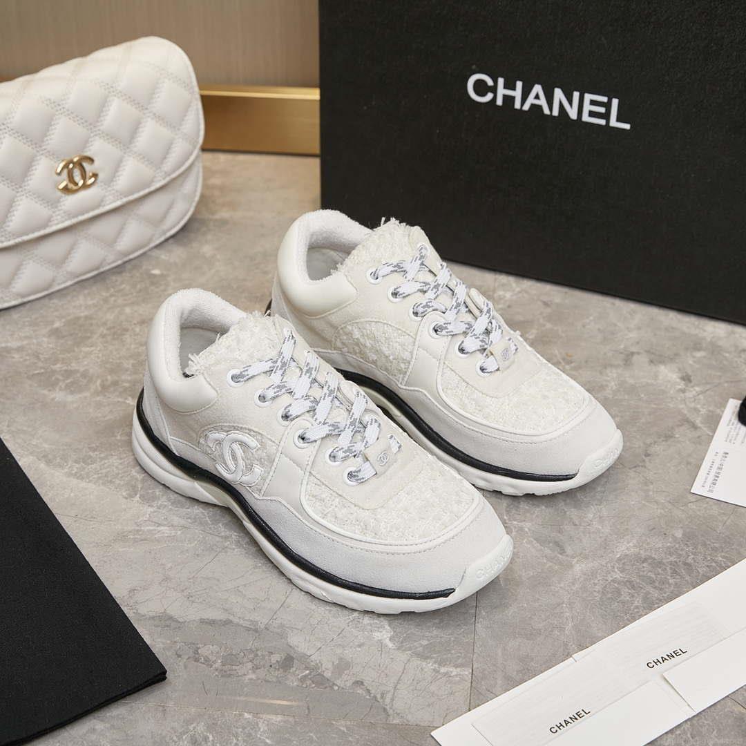 Chanel Men Women’s Sneaker Shoes G38753 White