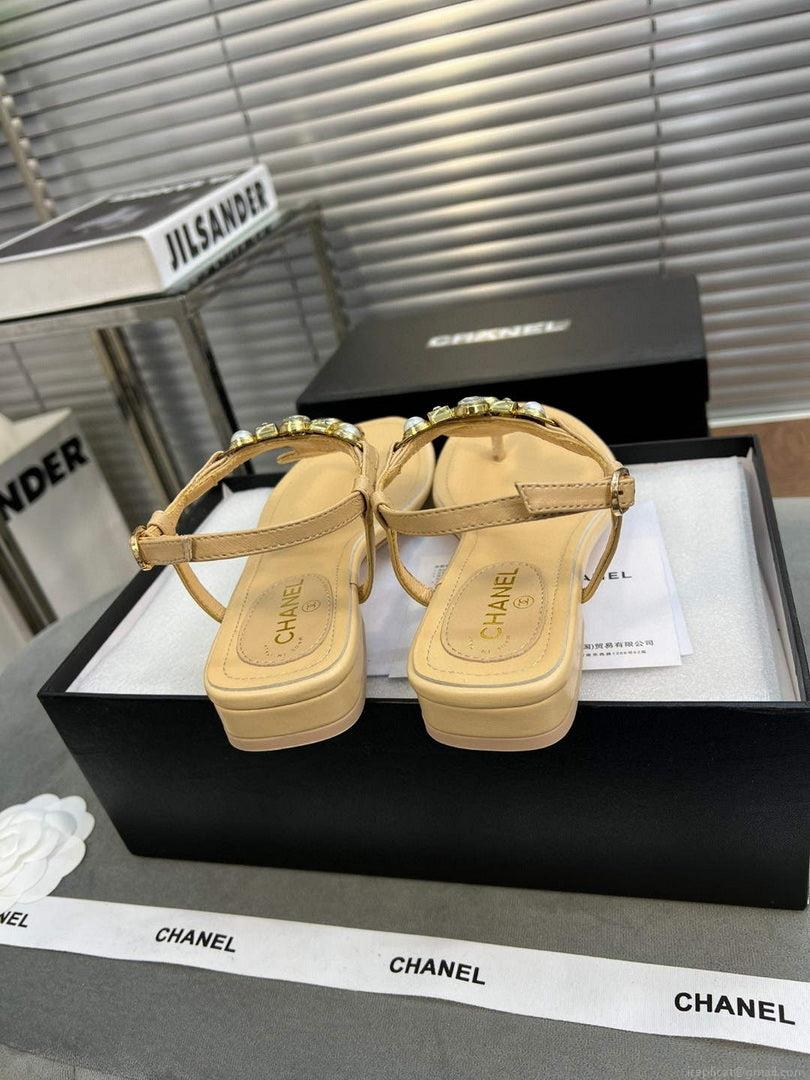 Chanel G39674 Women’s Sandals Shoes Lambskin C90264