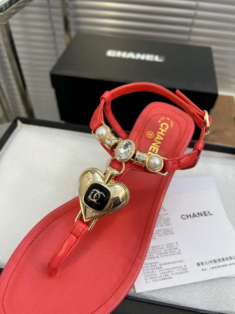 Chanel G39674 Women’s Sandals Shoes Lambskin C90265