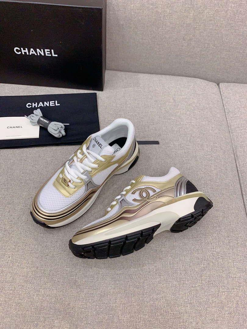 Chanel Women’s Sneaker G45077 Designer Trainers Fabric Laminated C90101