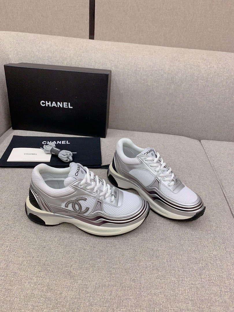 Chanel Women’s Sneaker G45077 Designer Trainers Fabric Laminated C90103