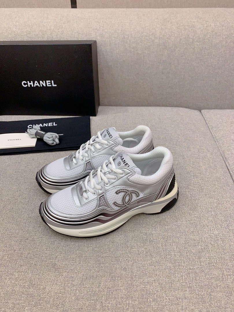 Chanel Women’s Sneaker G45077 Designer Trainers Fabric Laminated C90103