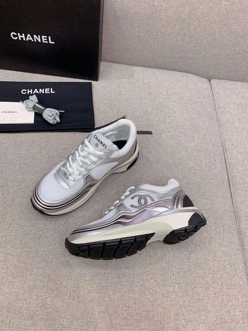 Chanel Women’s Sneaker G45077 Designer Trainers Fabric Laminated C90103