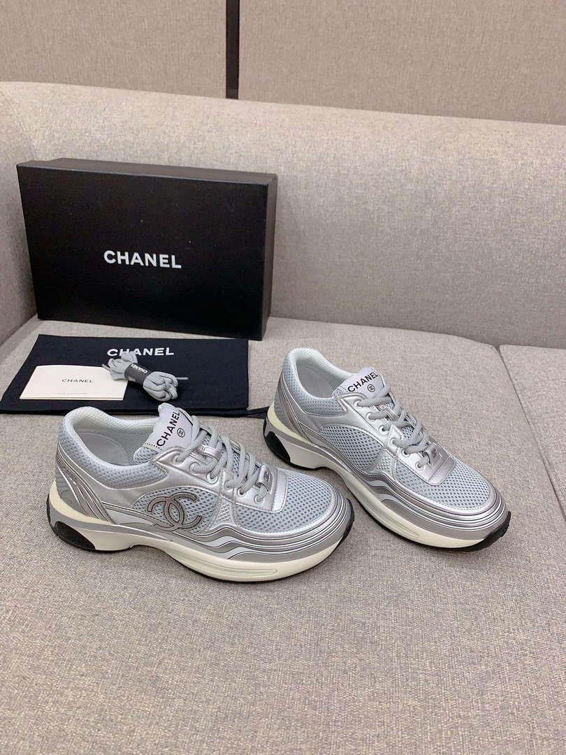 Chanel Women’s Sneaker G45077 Designer Trainers Fabric Laminated C90104