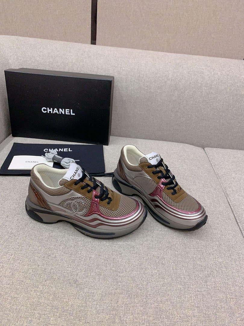 Chanel Women’s Sneaker G45077 Designer Trainers Fabric Laminated C90108