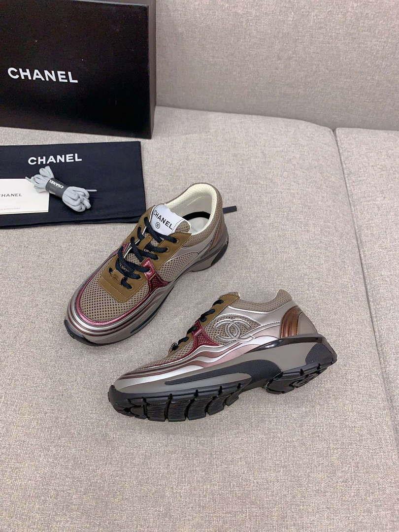 Chanel Women’s Sneaker G45077 Designer Trainers Fabric Laminated C90108
