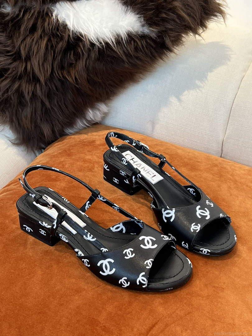 Chanel Women’s Sandals Chanel Designer Heel 35mm C90240 Black