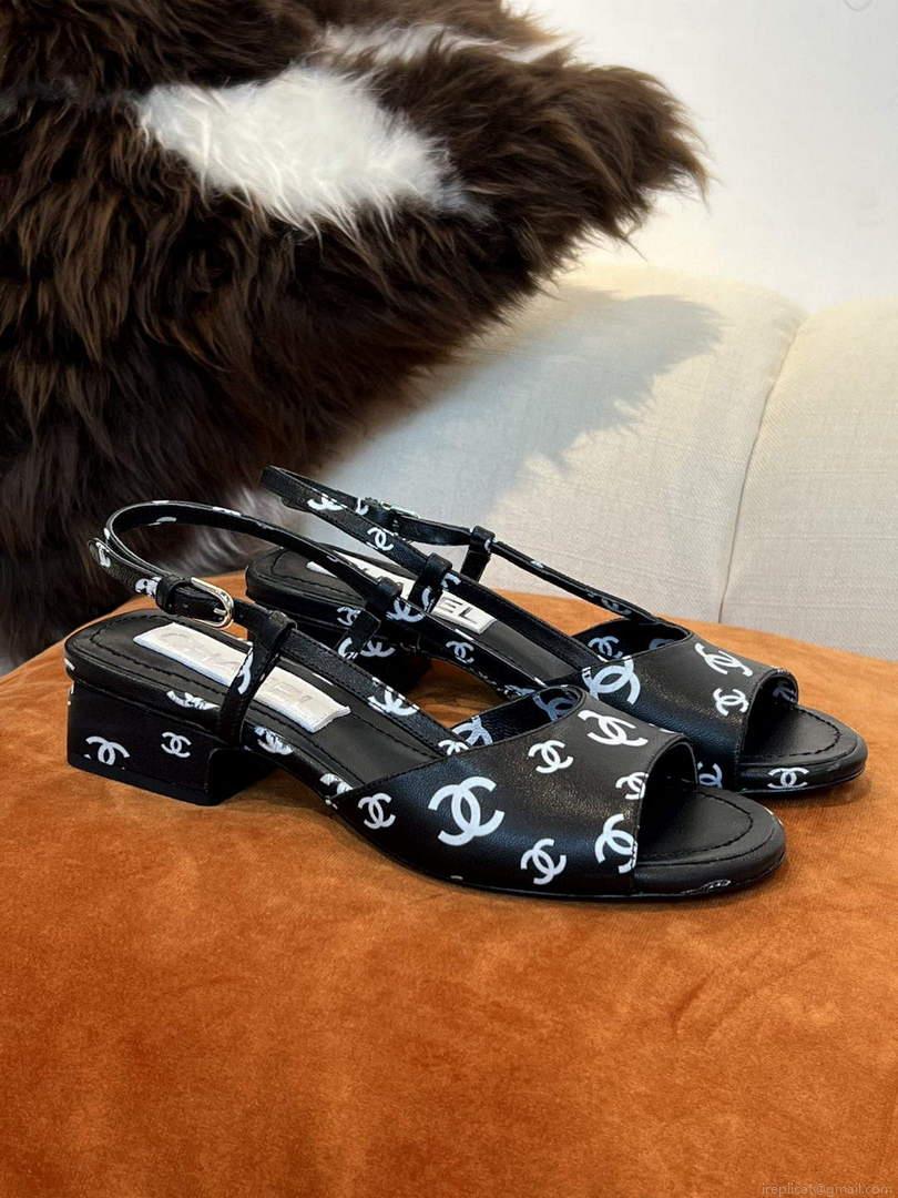 Chanel Women’s Sandals Chanel Designer Heel 35mm C90240 Black