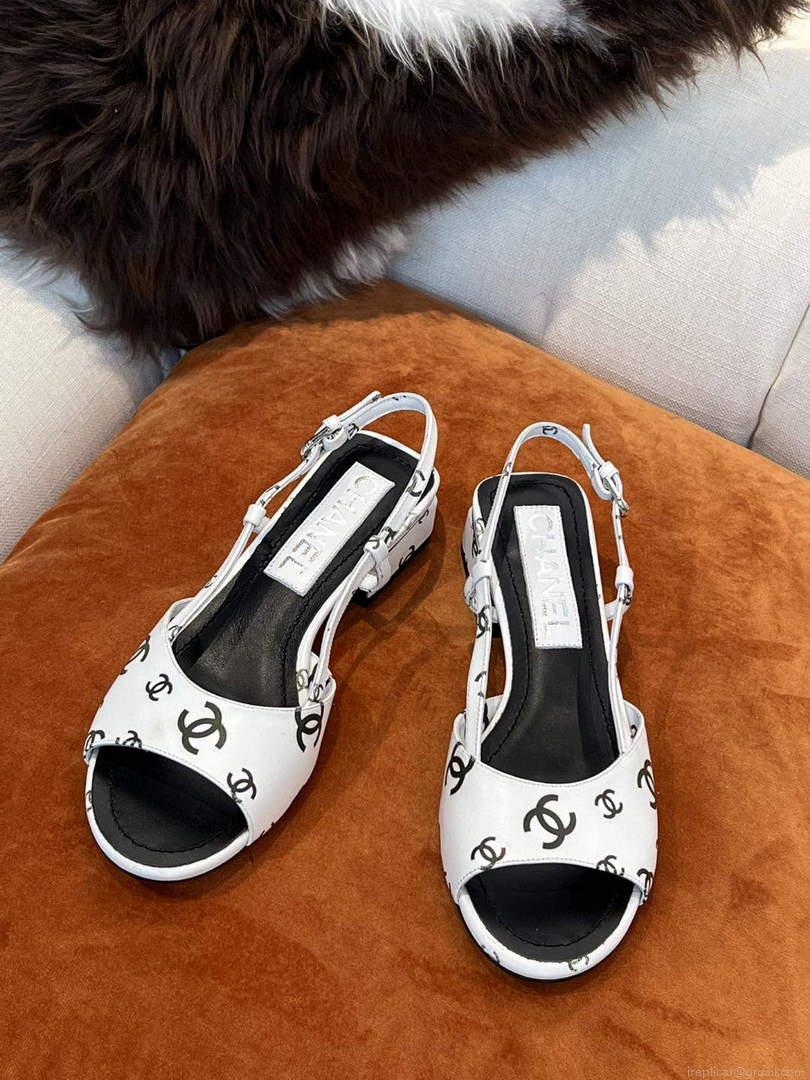 Chanel Women’s Sandals Chanel Designer Heel 35mm C90240 White