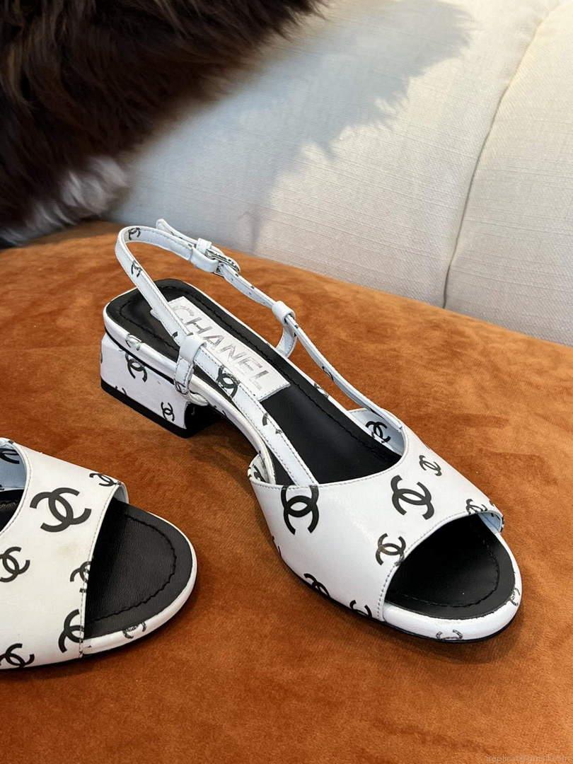 Chanel Women’s Sandals Chanel Designer Heel 35mm C90240 White