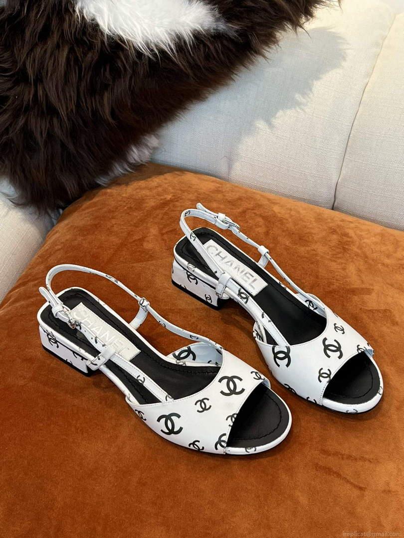 Chanel Women’s Sandals Chanel Designer Heel 35mm C90240 White