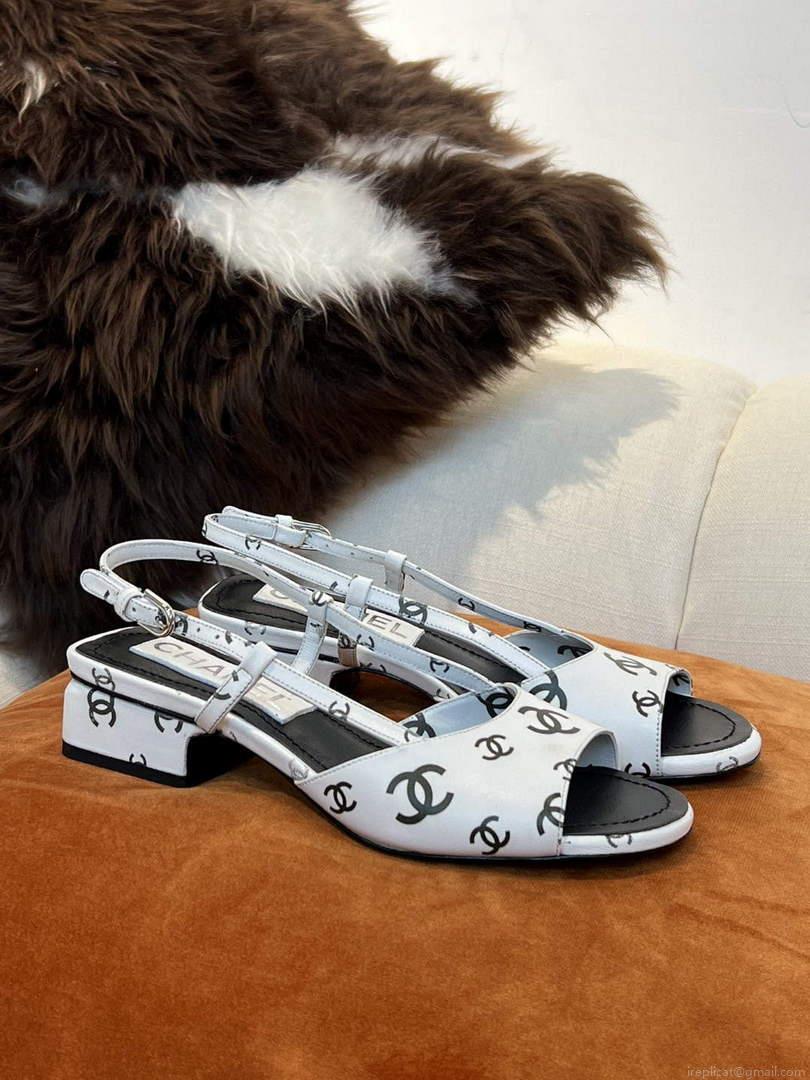 Chanel Women’s Sandals Chanel Designer Heel 35mm C90240 White