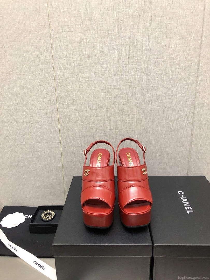 Chanel G45016 Patent Crumpled Lambskin Sandals C88321