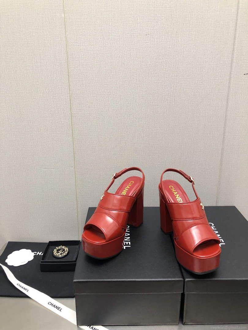 Chanel G45016 Patent Crumpled Lambskin Sandals C88321
