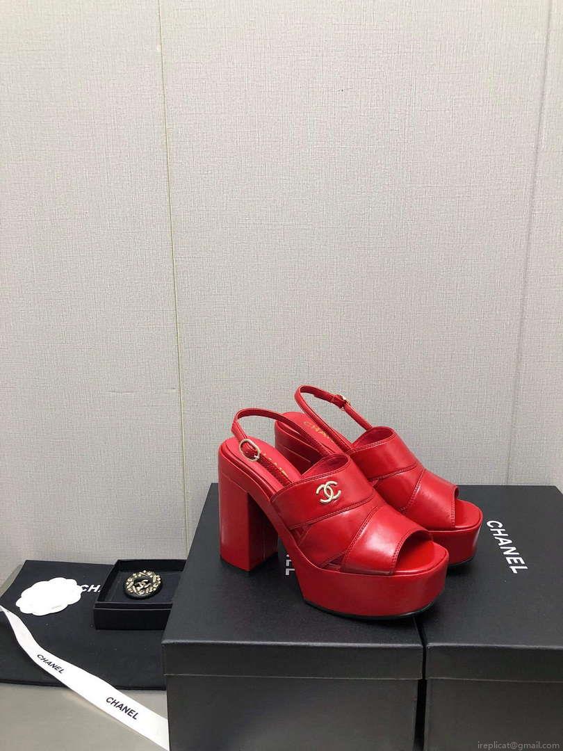 Chanel G45016 Patent Crumpled Lambskin Sandals C88325