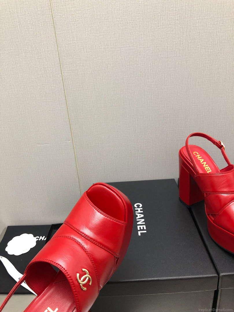 Chanel G45016 Patent Crumpled Lambskin Sandals C88325