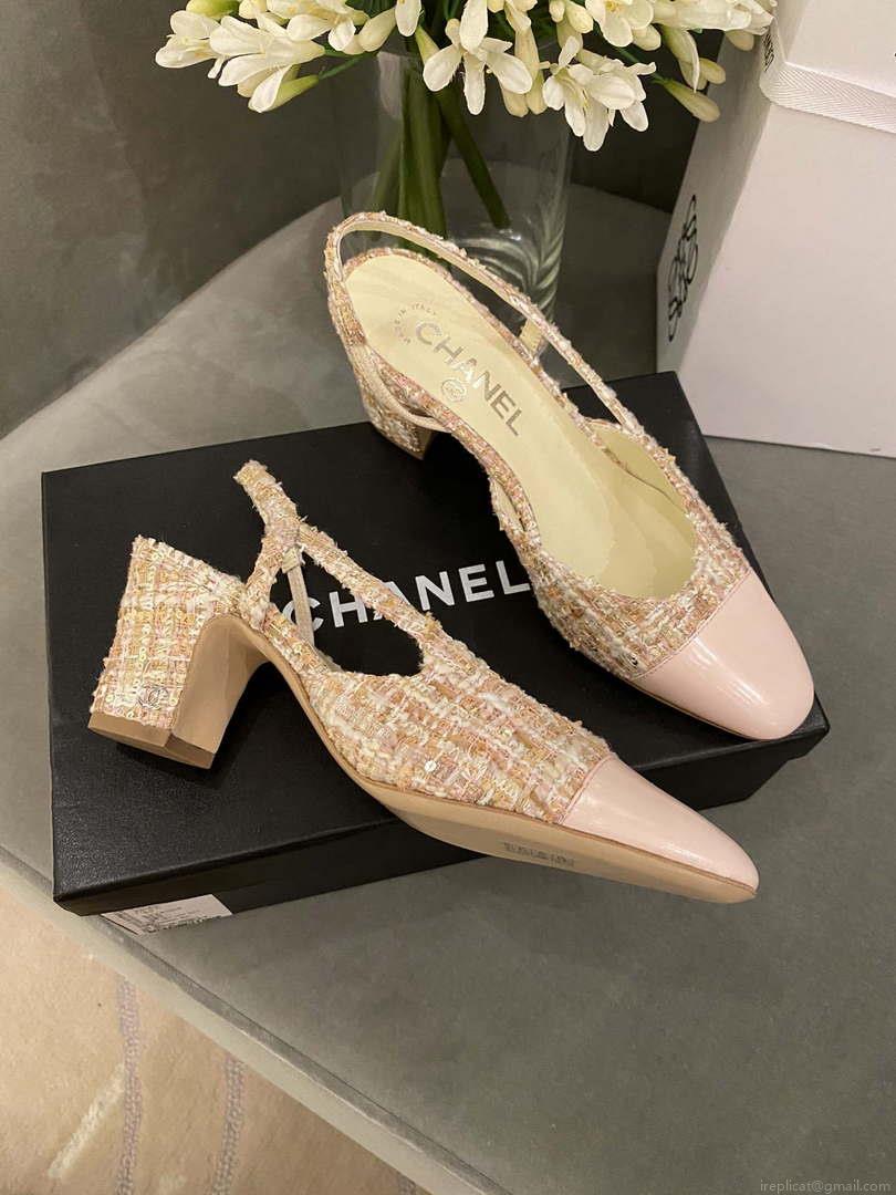 Chanel Women’s G31318 Slingbacks Goatskin Grosgrain Sandals Shoes C91003