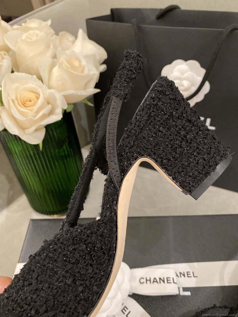 Chanel Women’s G31318 Slingbacks Goatskin Grosgrain Sandals Shoes C91004