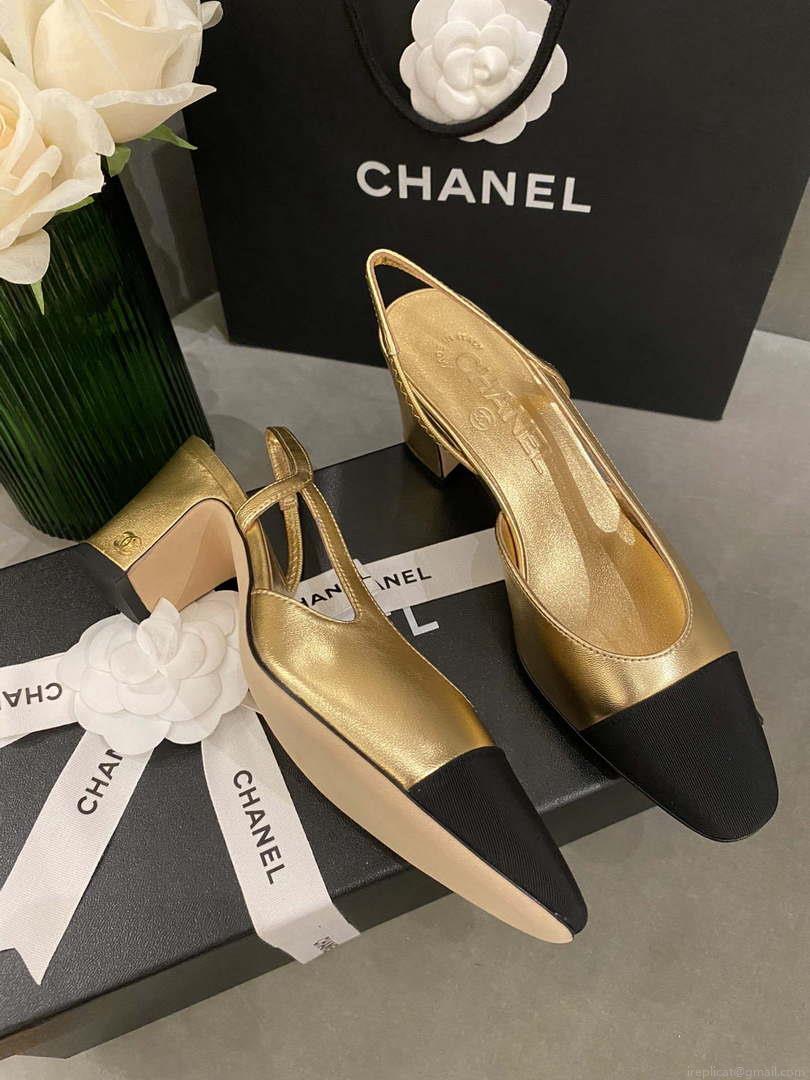 Chanel Women’s G31318 Slingbacks Goatskin Grosgrain Sandals Shoes C91005