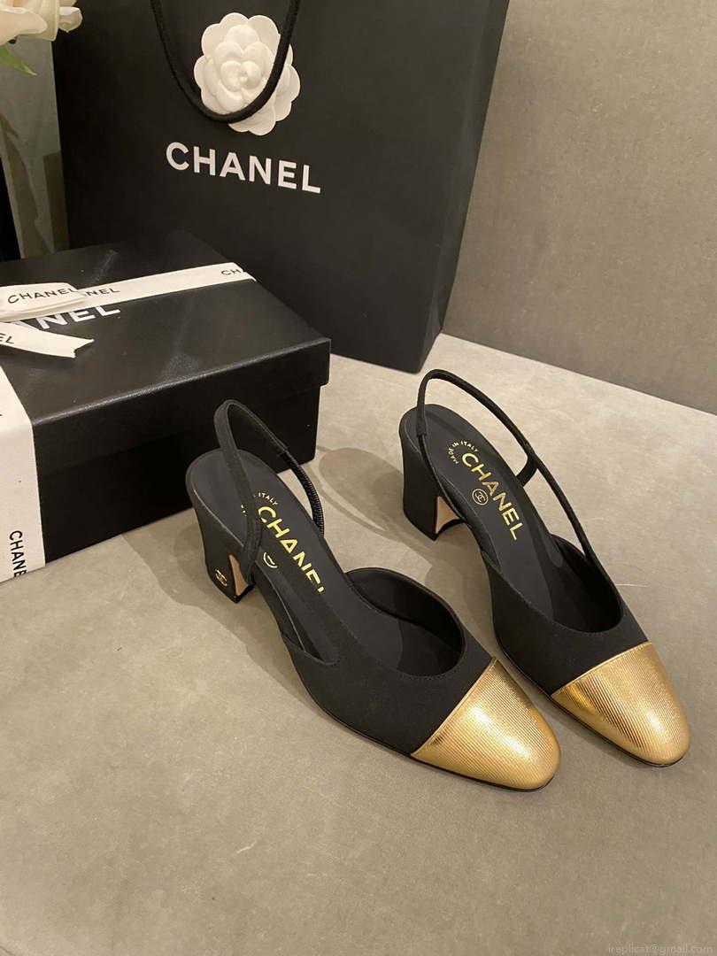 Chanel Women’s G31318 Slingbacks Goatskin Grosgrain Sandals Shoes C91006
