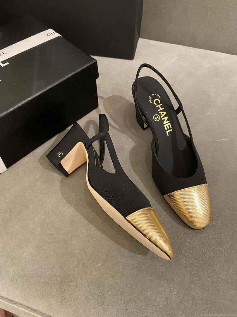 Chanel Women’s G31318 Slingbacks Goatskin Grosgrain Sandals Shoes C91006