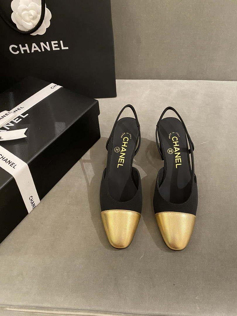 Chanel Women’s G31318 Slingbacks Goatskin Grosgrain Sandals Shoes C91006