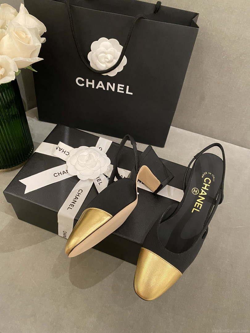 Chanel Women’s G31318 Slingbacks Goatskin Grosgrain Sandals Shoes C91006
