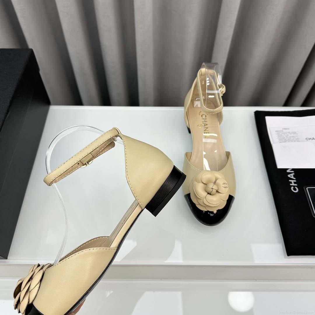 Chanel Women’s G31318 Camellia shoes Lambskin Sandals Shoes CC91002