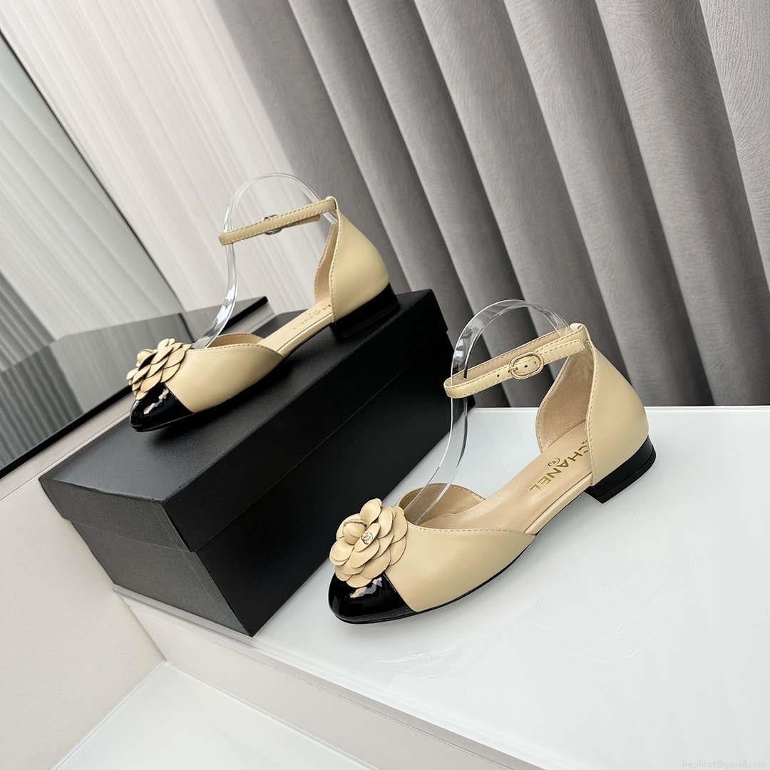 Chanel Women’s G31318 Camellia shoes Lambskin Sandals Shoes CC91002
