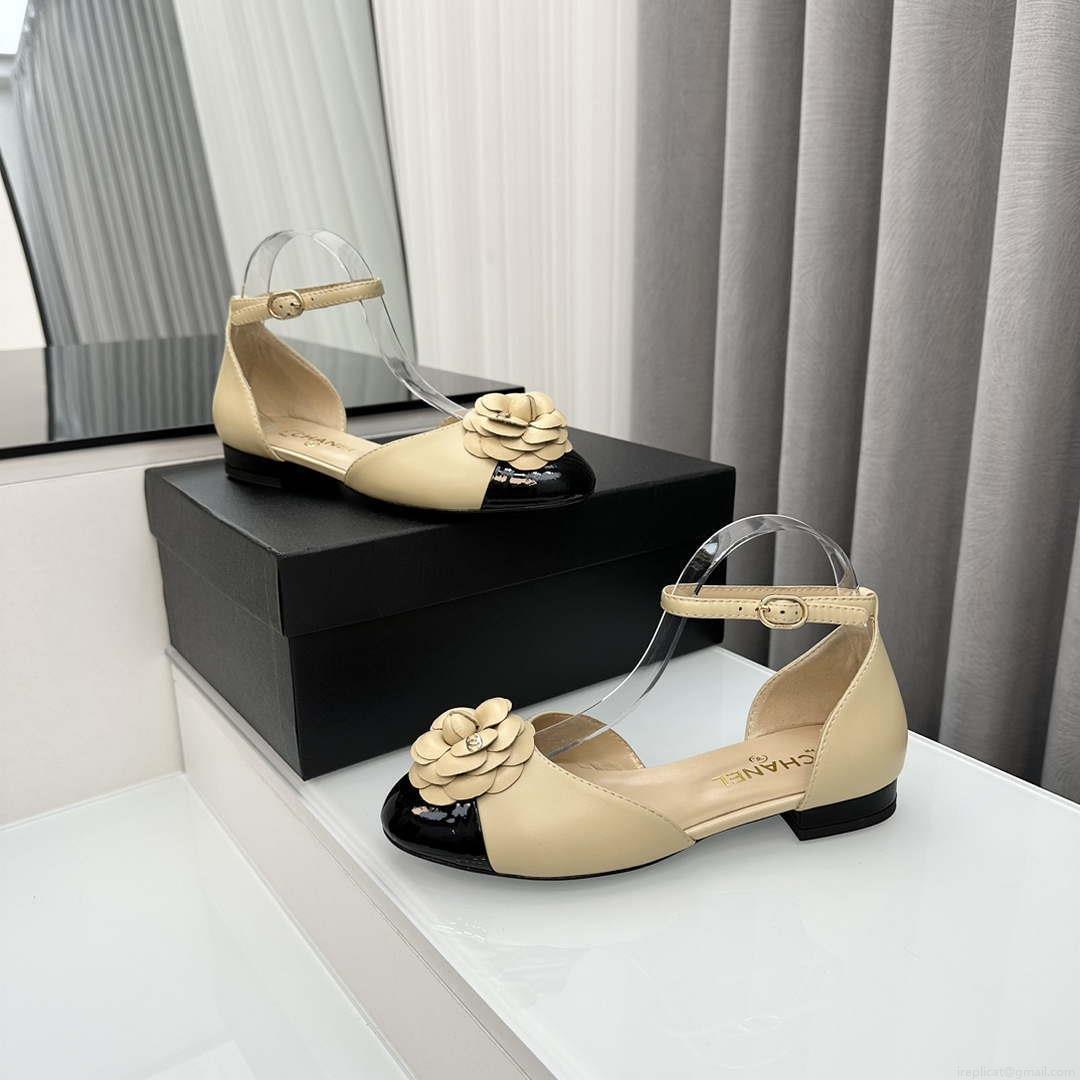 Chanel Women’s G31318 Camellia shoes Lambskin Sandals Shoes CC91002