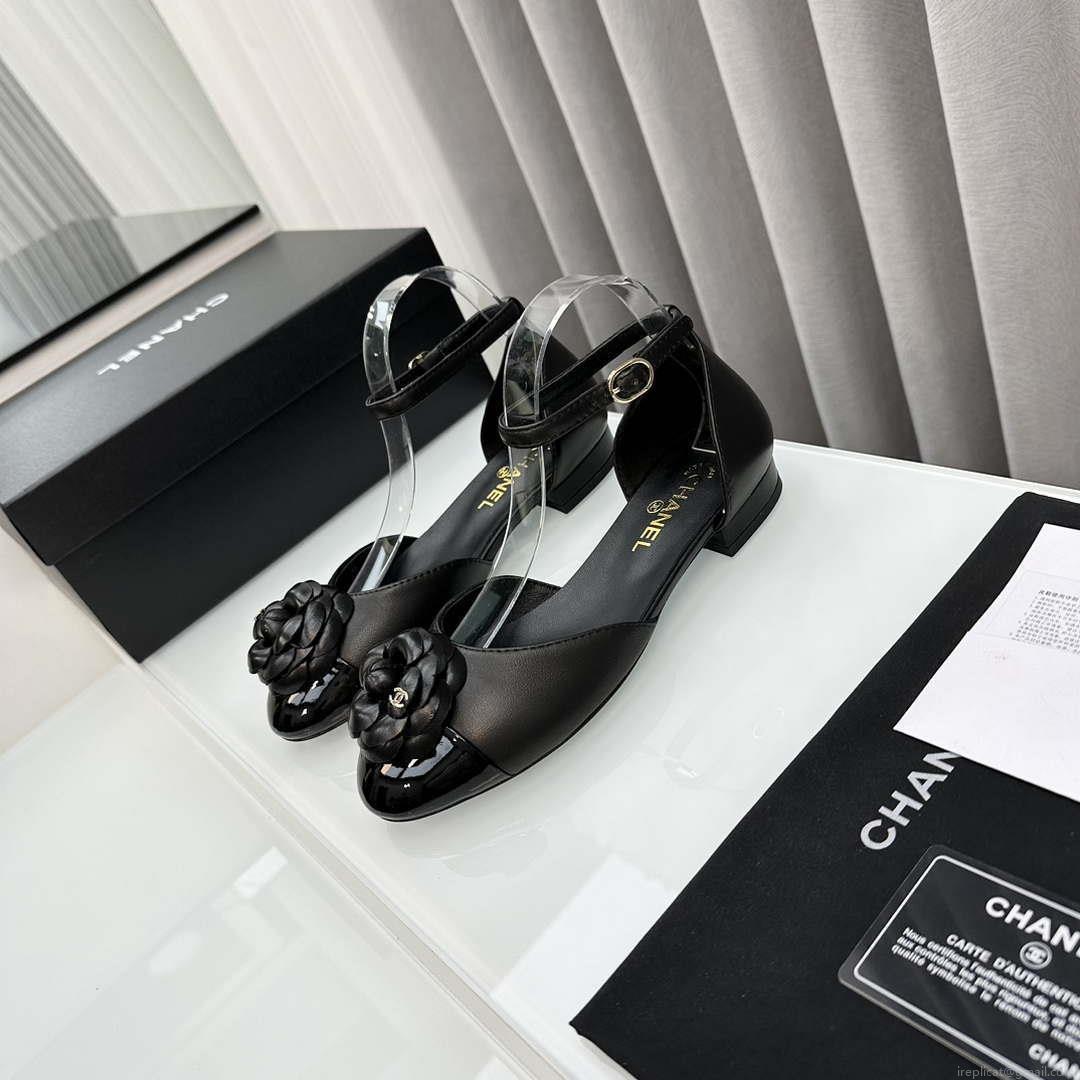 Chanel Women’s G31318 Camellia shoes Lambskin Sandals Shoes CC91003