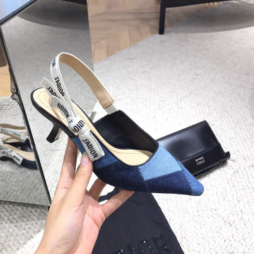 Dior KCP867 J’ADIOR Slingback Pump Blue Metallic Fabric